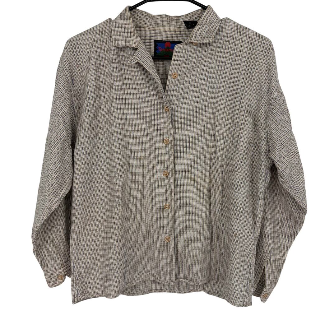 Terramar Sports Vintage Women's Flannel Outdoor Button Up Shirt Size Small